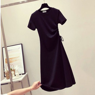 Đầm rút eo vải thun co giãn