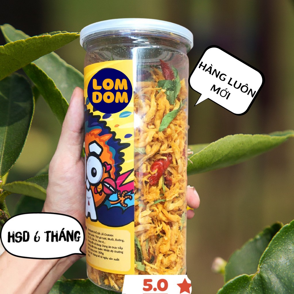 Khô gà lá chanh xé cay 200g LomDom food đồ ăn vặt Hà Nội | BigBuy360 - bigbuy360.vn