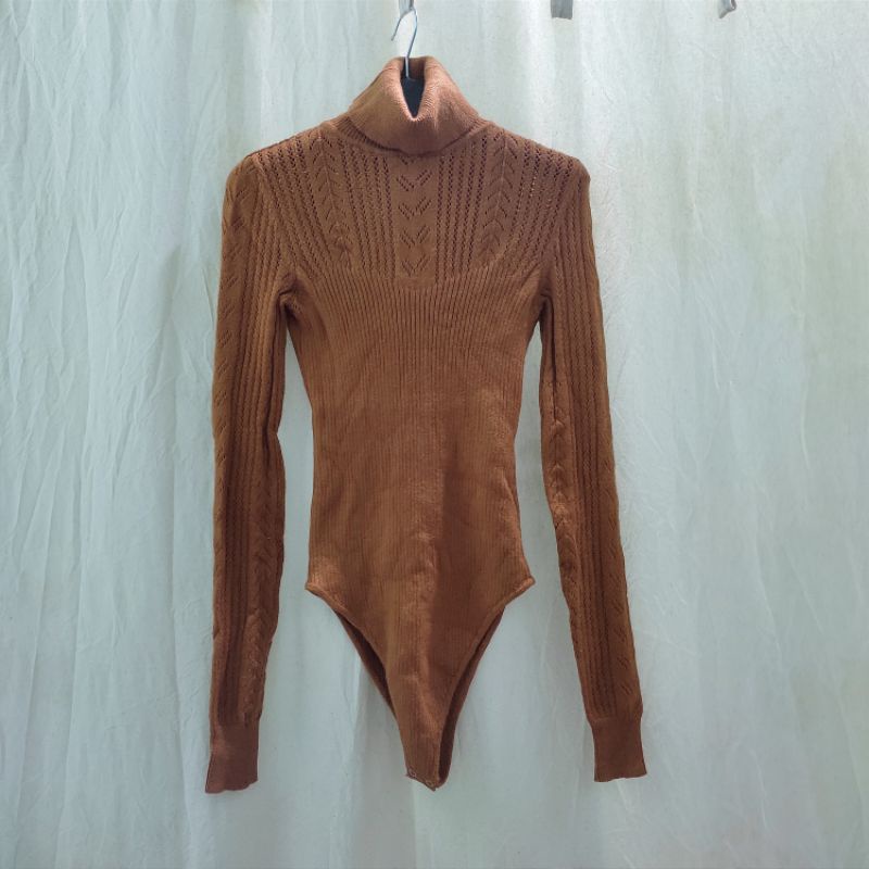 bodysuit len tăm cổ lọ dài tay. | BigBuy360 - bigbuy360.vn
