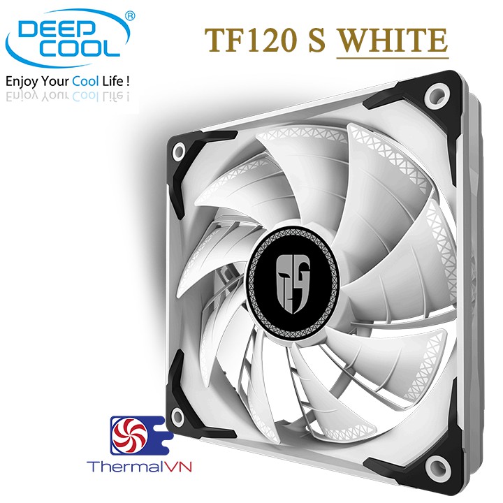 Quạt fan case 12cm DeepCool TF120 S WHITE - Sức gió tốt, quay êm, thiết kế chắc chắn