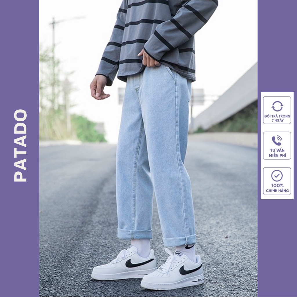 Quần Jean Baggy Ống Suông Rộng nam nữ TR03 - Phong cách HÀN QUỐC - PATADOSHOP - FREESHIP