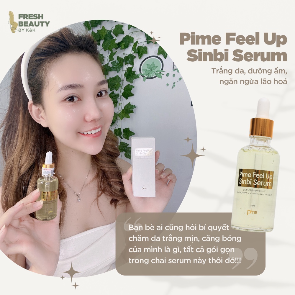 Tinh chất dưỡng trắng serum mờ thâm nám, tàn nhang, dưỡng căng bóng làm đều màu da, chống lão hóa Pime Sinbi Serum 50ml