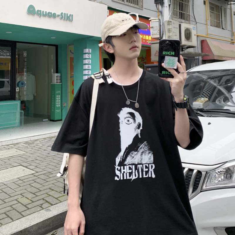 Áo thun IFNICEFUTURE tay ngắn dáng rộng in chữ cái trẻ trung hợp thời trang dễ phối đồ dành cho nam