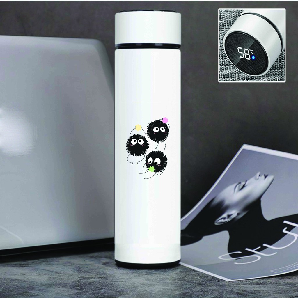 Bình Giữ Nhiệt in hình SPIRITED AWAY Vùng Đất Linh Hồn Vô Diện Bồ Hóng Ghibli anime chibi Lõi INOX