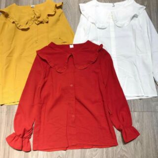 Áo sơ mi cổ bèo tiểu thư