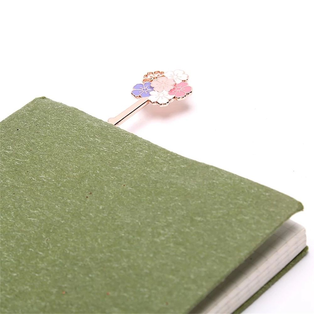 Thẻ đánh dấu trang sách bằng kim loại hình bông hoa nhiều màu sắc