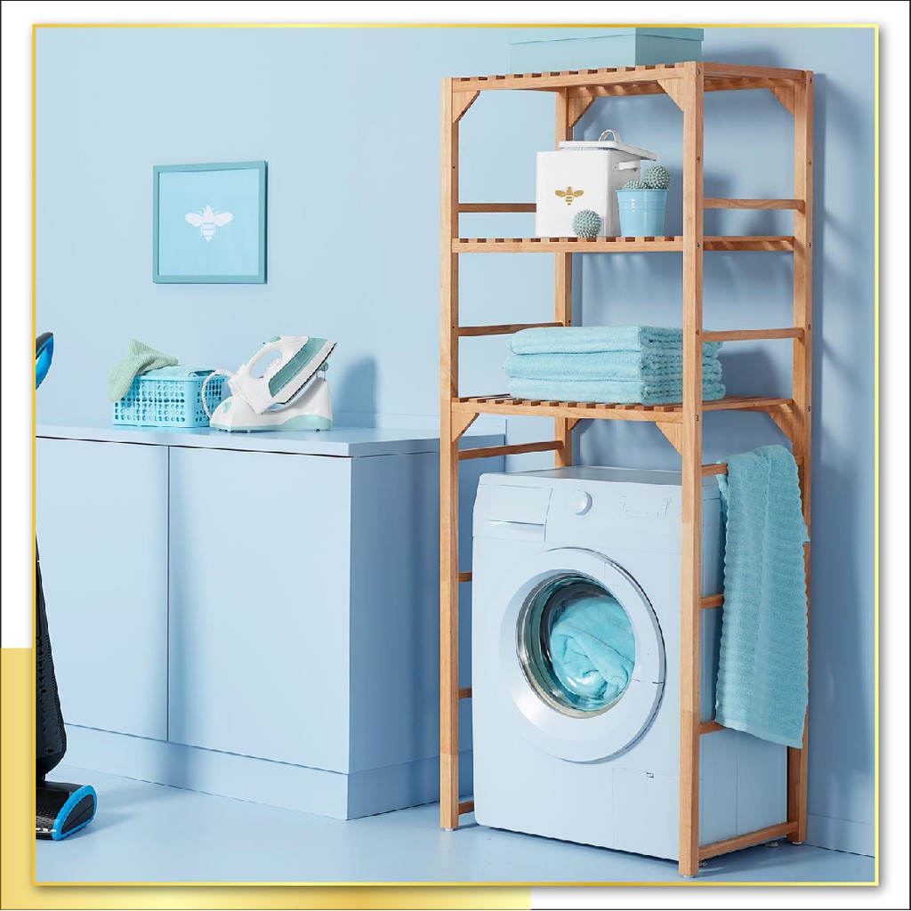 kệ máy giặt 3 tầng chân cao Gkconcept, tận dụng không gian, trang trí nhà cửa, đa công năng tiện ích đời sống