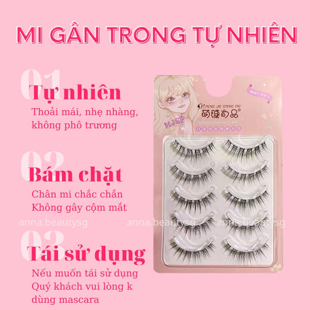 Lông mi giả gân trong mềm mại cuốn hút tái sử dụng được nhiều lần (MJ06)