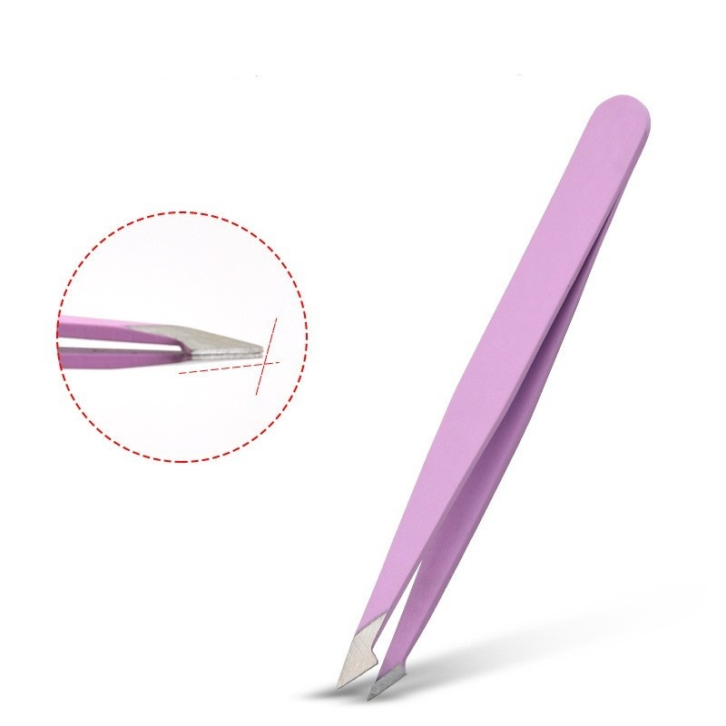 1 Nhíp Nhổ Lông Mày Bằng Thép Không Gỉ Màu Sắc Macaron