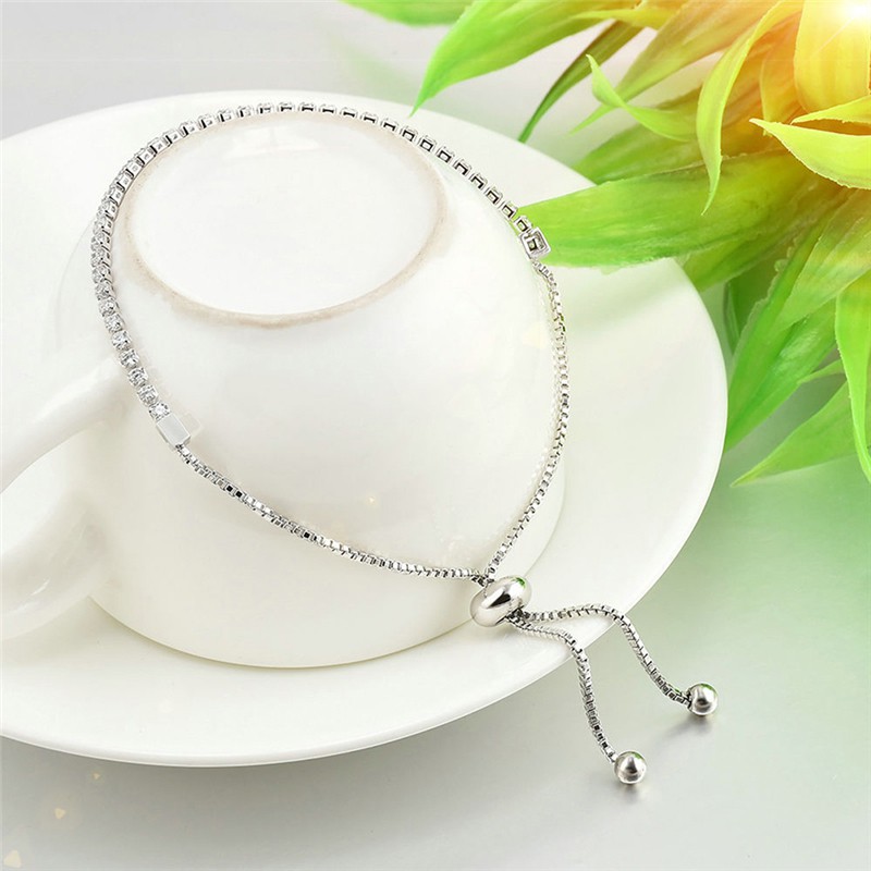 Lắc tay hợp kim đính đá dài 26cm xinh xắn cho nữ