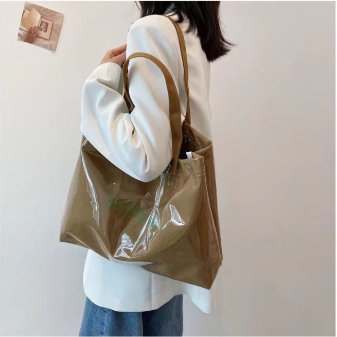 Túi Tote Chữ SKILLFUL Đeo Vai Bằng Pvc Thời Trang 2023 Túi Xách Trong Suốt Cỡ Lớn