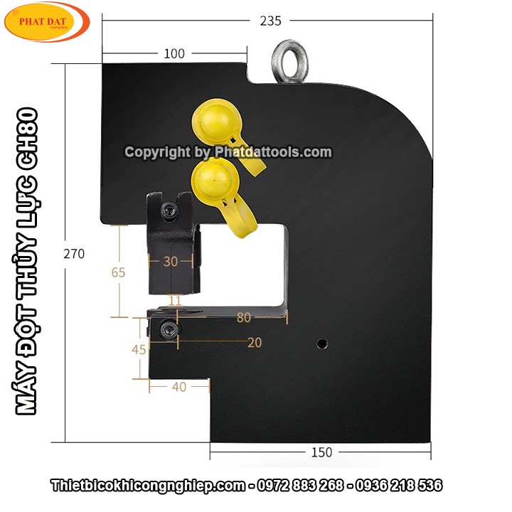 Máy đột lỗ thủy lực CH80-Bảo hành 6 tháng