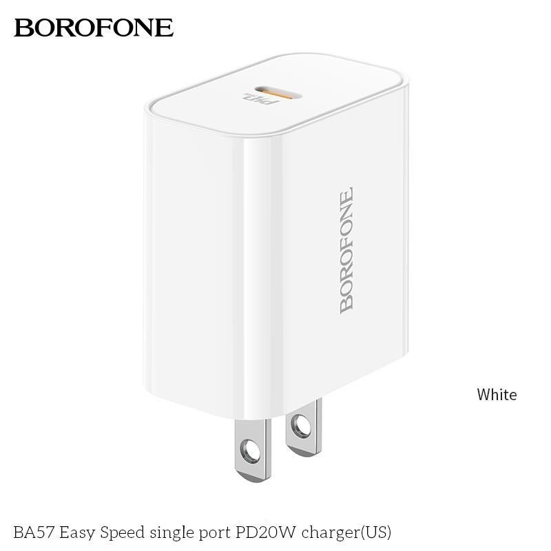 Bộ sạc nhanh Borofone BA57: Củ typeC 20W, dây C-L cho 6 đến 14