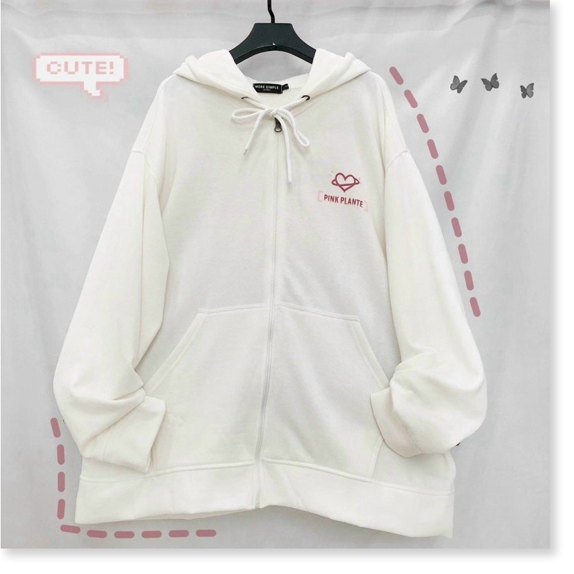 Áo Khoác Hoodies Nỉ Nữ Hoạ Tiết Chữ Cùng Trái Tim Cute Phong Cách SUPER FASHION