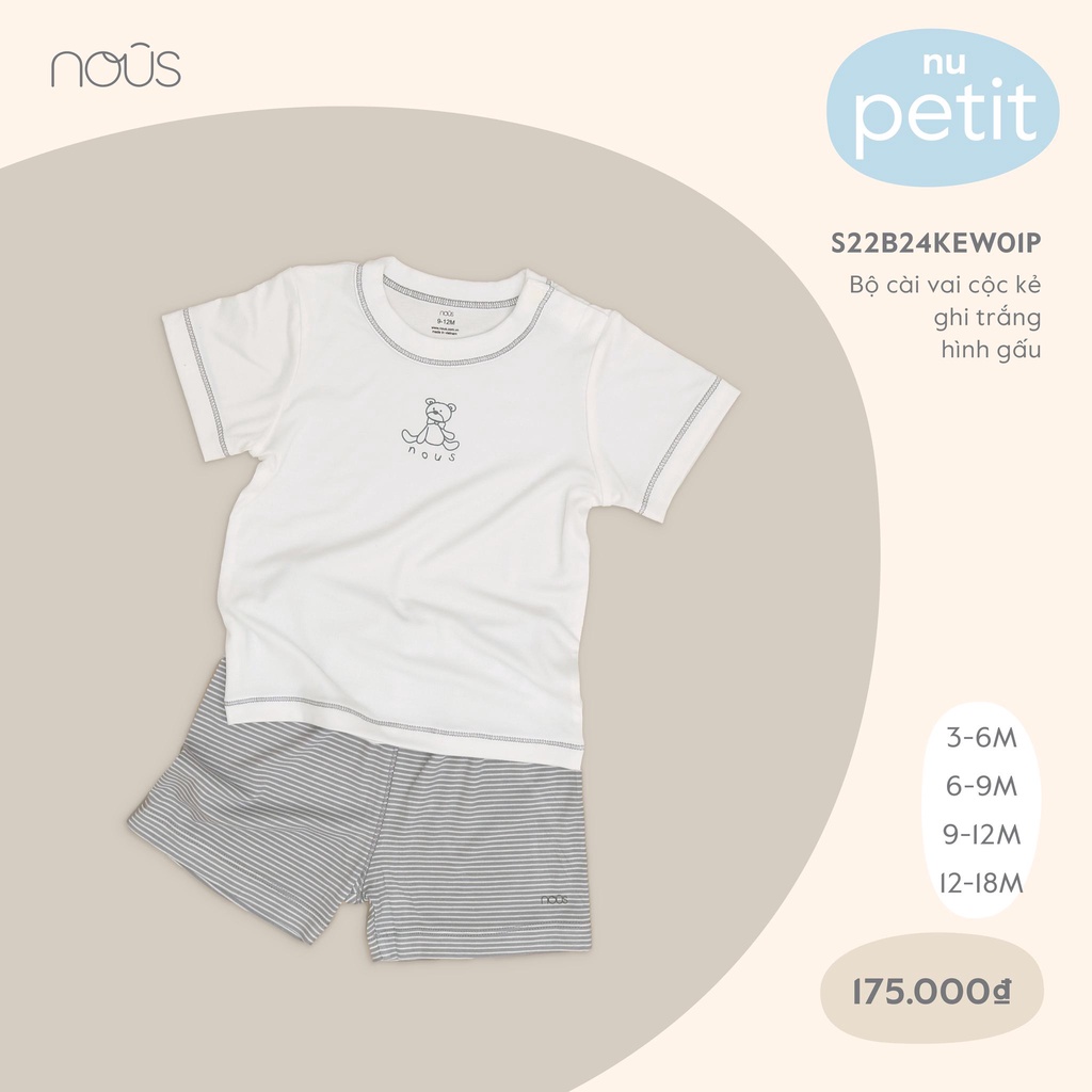 Bộ NOUS cộc tay cài vai petit cho bé