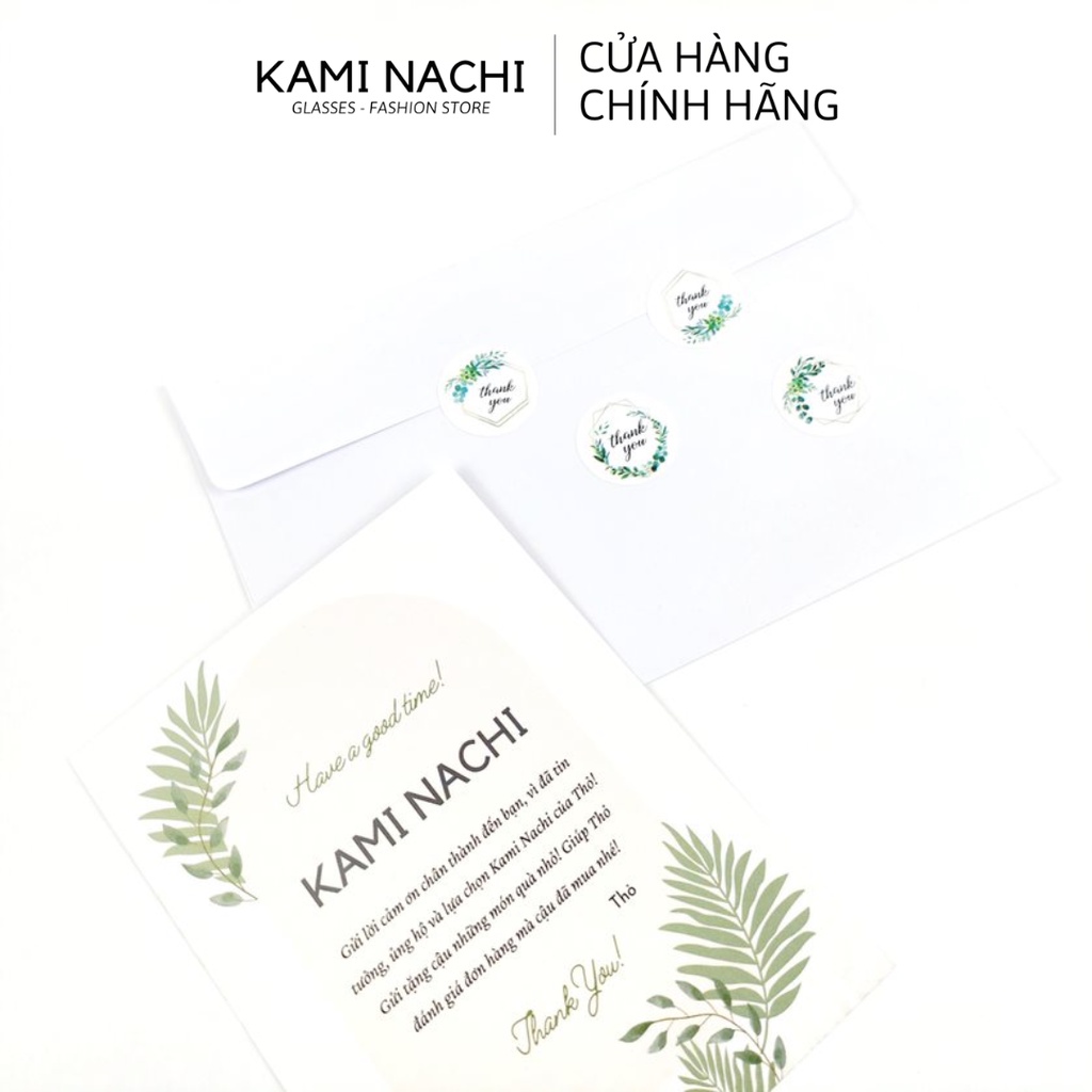 Bộ 10 miếng nhãn dán decal hình tròn chữ cảm ơn KAMI NACHI