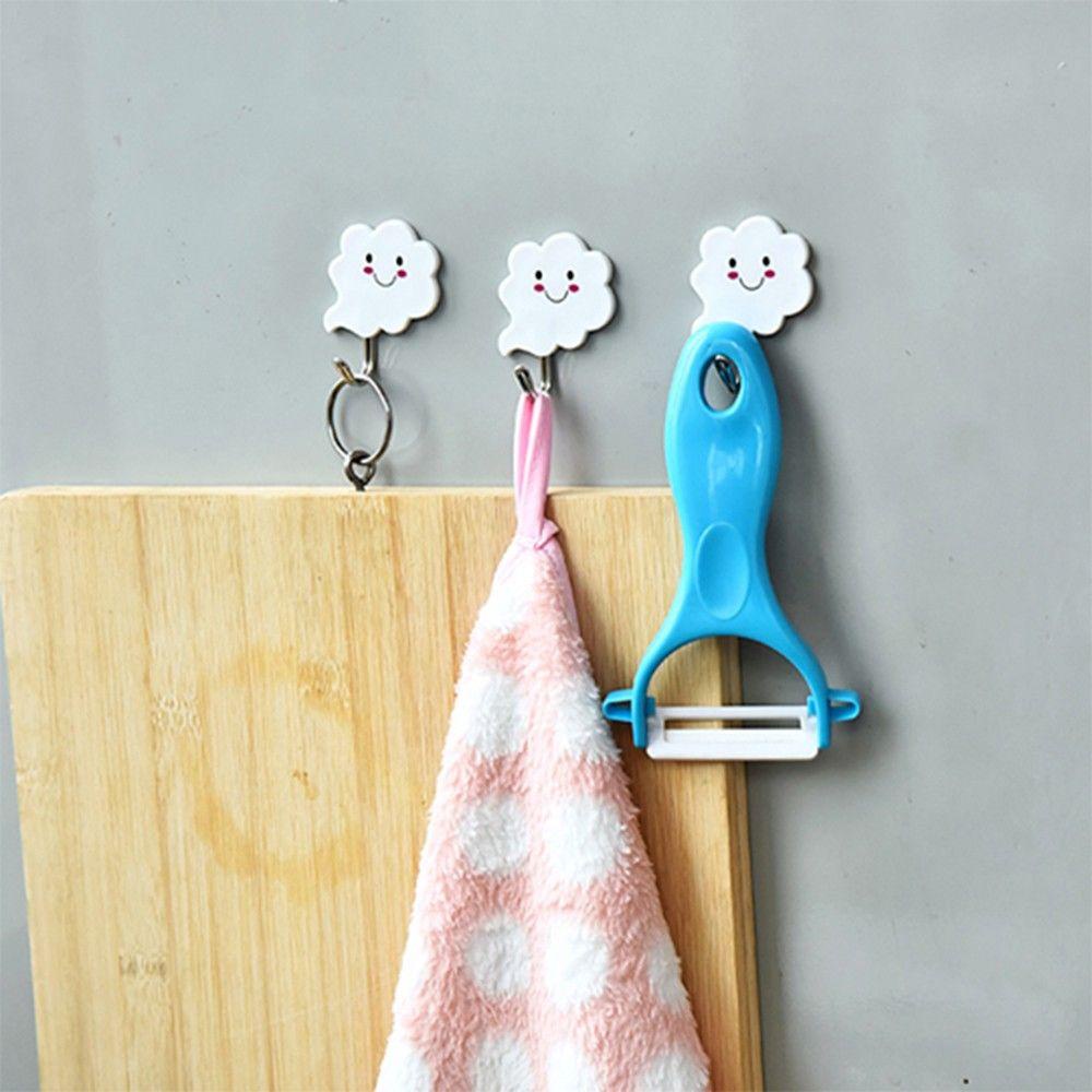 Set 3 Móc Treo Đồ Dán Tường Hình Đám Mây Cười