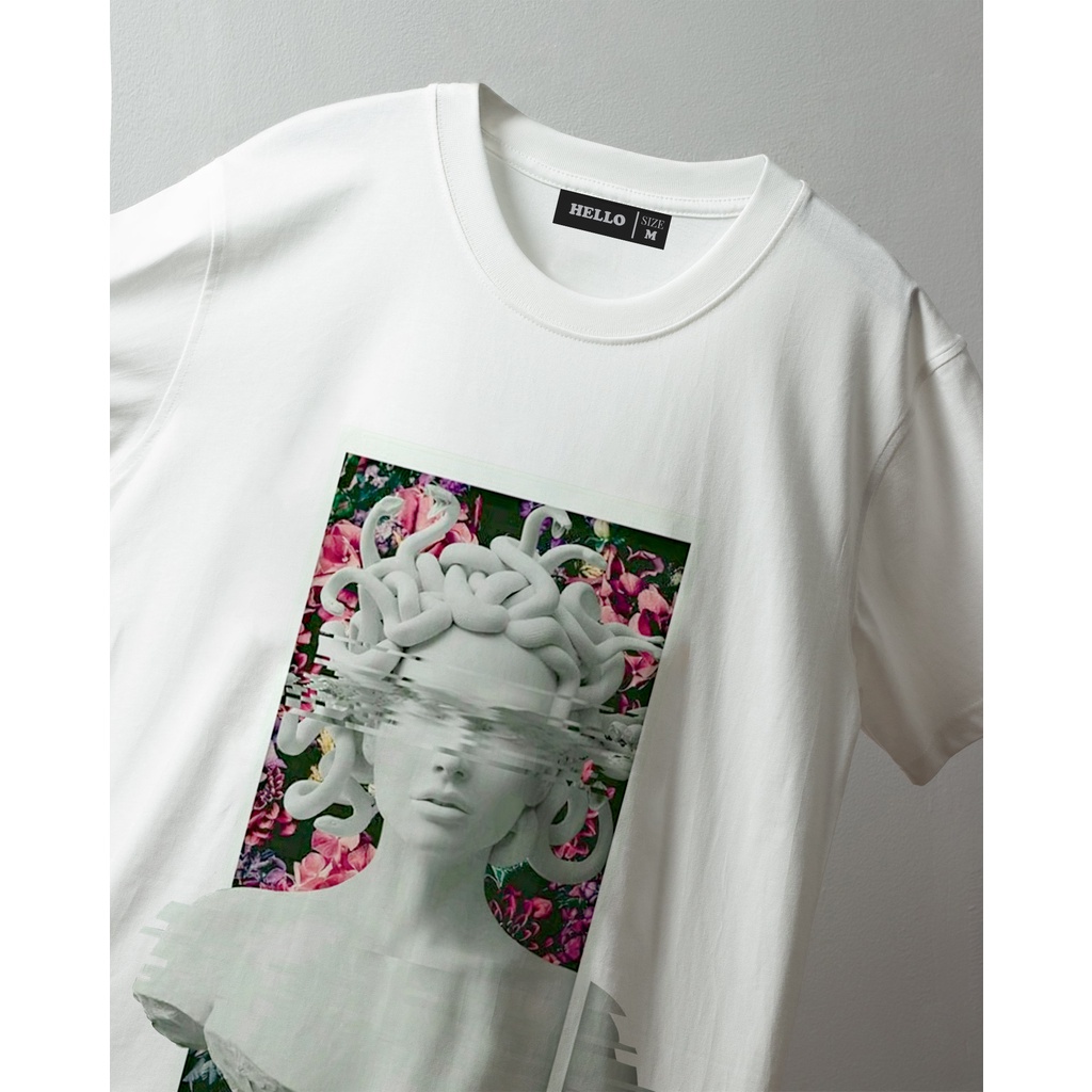 Áo thun unisex nam nữ Hello , Áo phông nữ form rộng tay lỡ Medusa_Ap12