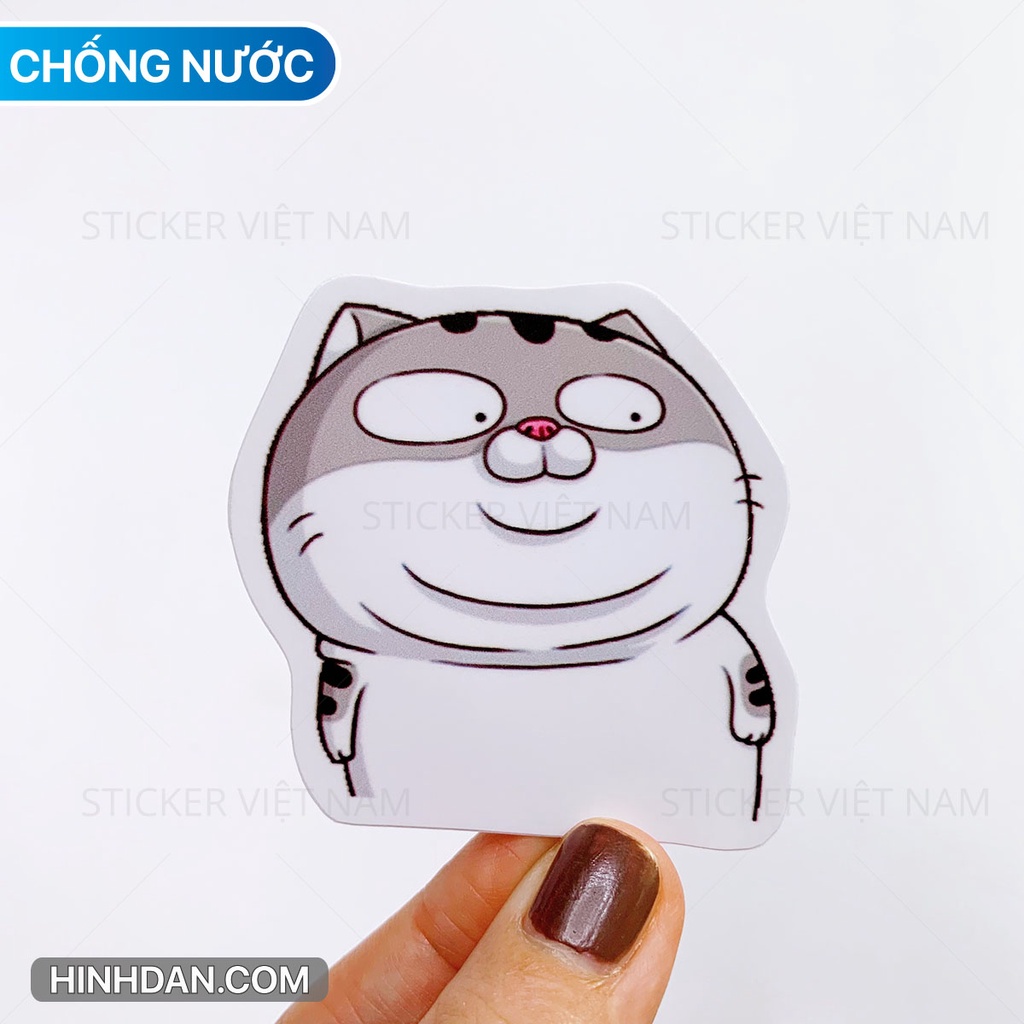 Mèo Ngộ Nghĩnh Chất Liệu PVC Cao Cấp Chống Thấm Nước Dán Trang Trí | Sticker Việt Nam