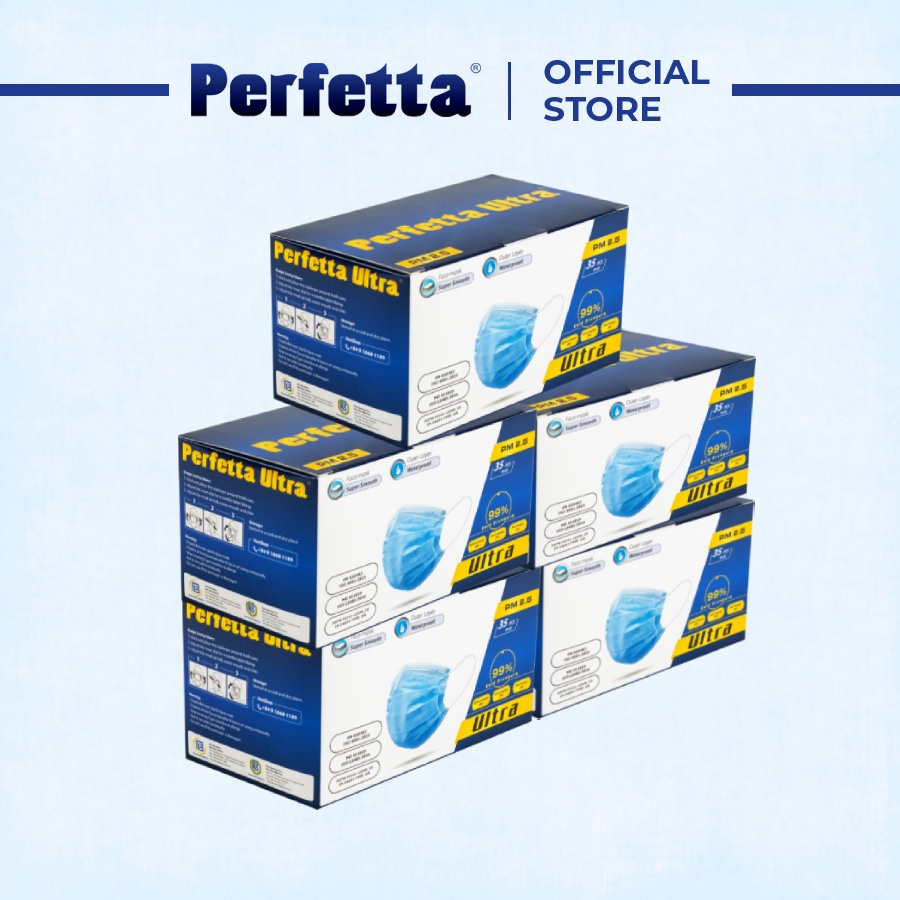 Combo KTYT Perfetta Ultra [ khẩu trang y tế cao cấp kháng khuẩn 4 lớp](35 cái /hộp)