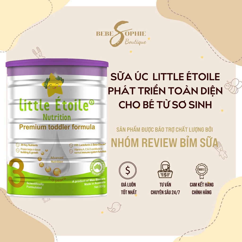 SỮA LITTLE ÉTOILE ÚC - Ngôi sao nhỏ số 1-2-3, 800gr - Hỗ trợ phát triển toàn diện cho bé