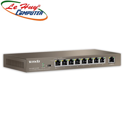 Switch PoE Tenda TEF1109P (9-port 100Mbps với 8 port PoE)