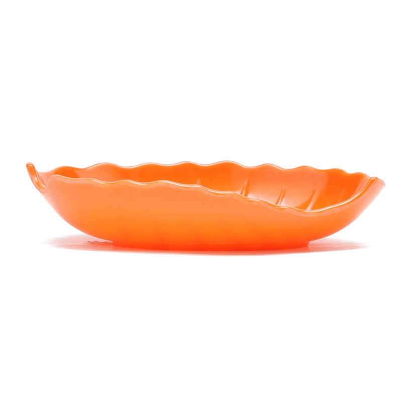 Dĩa lá phíp 18 x 9cm gân melamine phíp vàng cam xanh lá trắng - leaf dish F-DTCS6