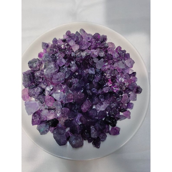Vòng tay đan macrame đá fluorite tím