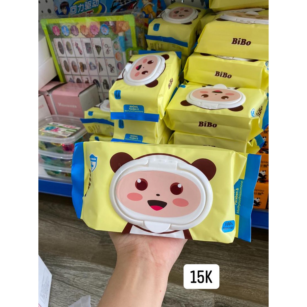 Khăn giấy ướt bibo, giấy ướt cho trẻ sơ sinh