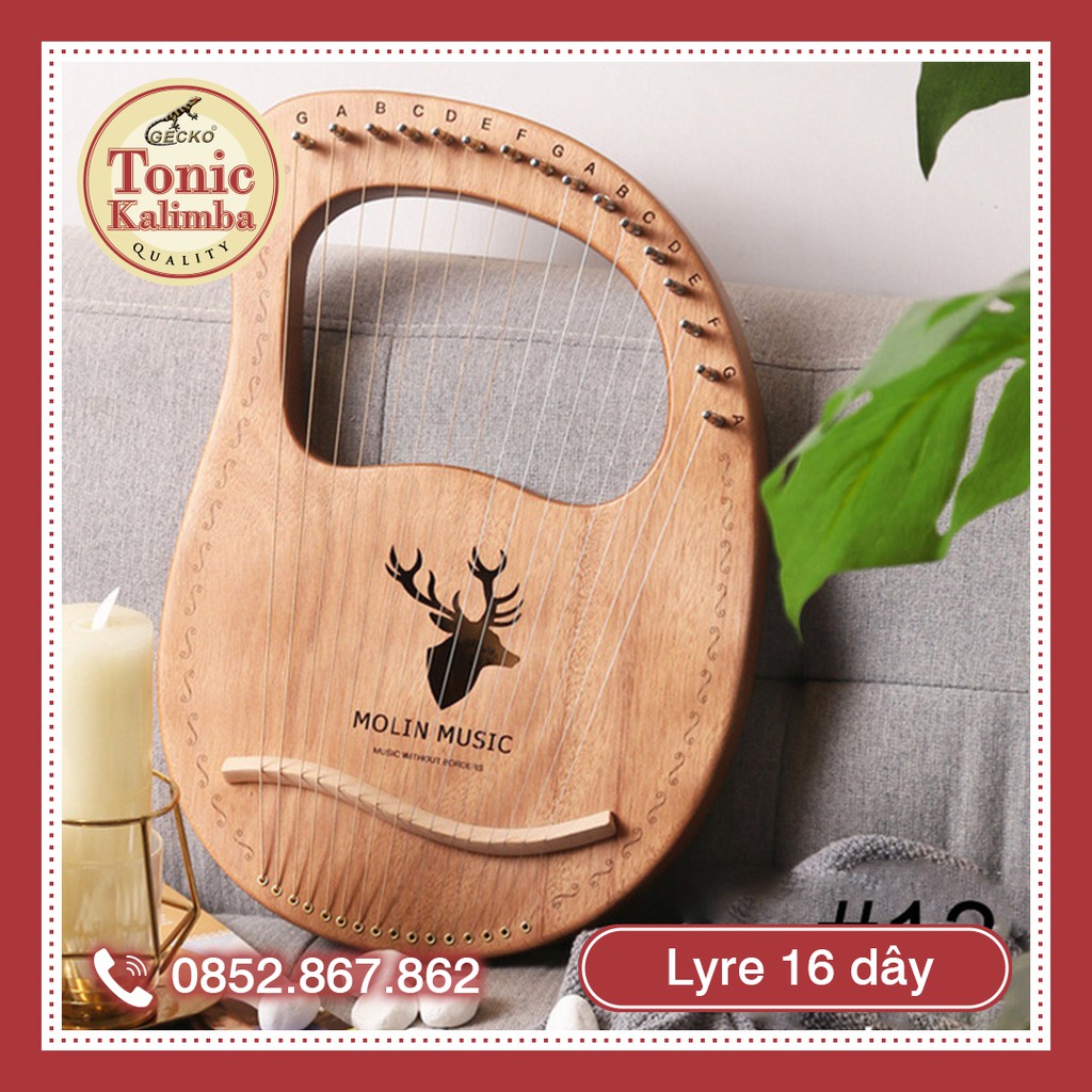 [Lyre 16 dây MOLIN Nai ] Đàn lyre 16 dây MOLIN-Harp00162P âm vang hay chuẩn