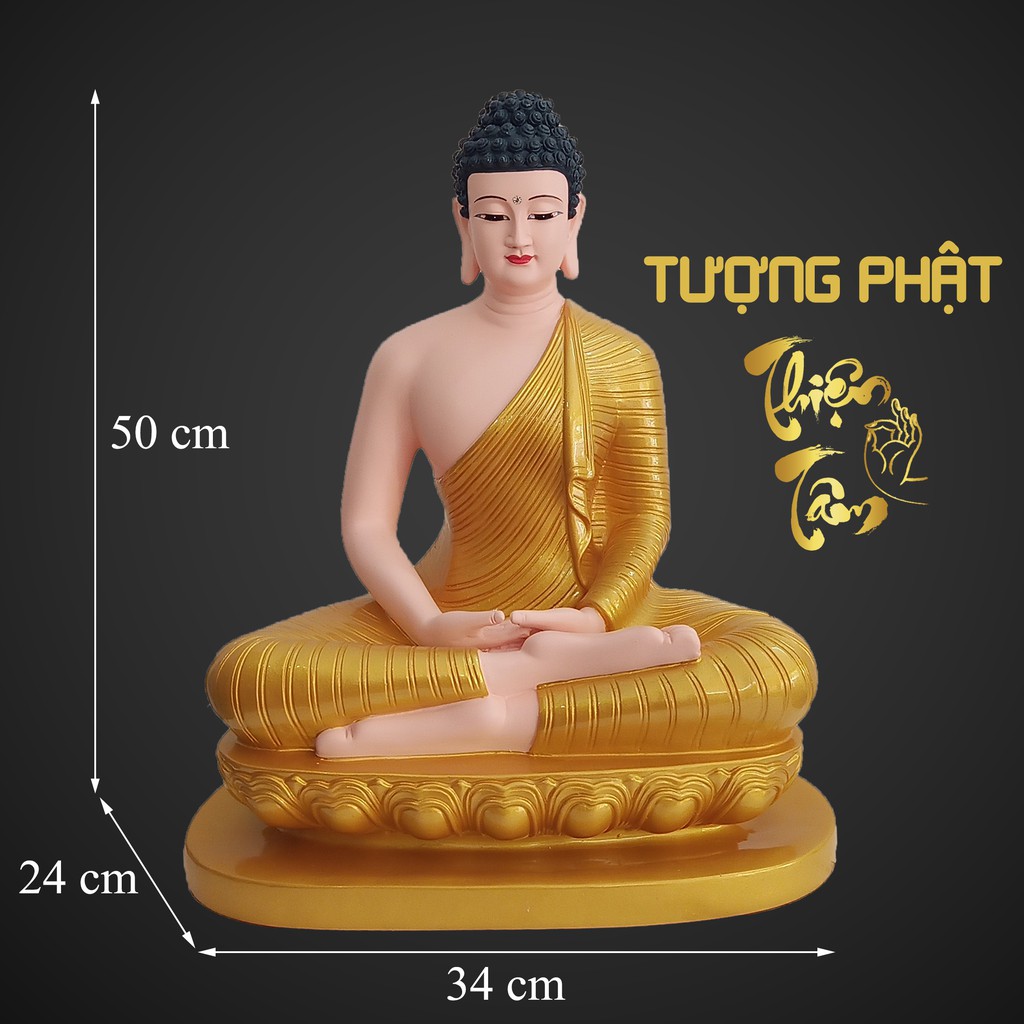 Tượng Phật Bổn Sư Thích Ca Mâu Ni Thái Lan cao 50cm – Ngồi – Màu Vàng