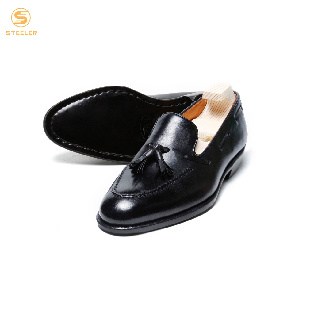 Giày Lười Cổ Thấp Nam Loafer Da Bò Màu Đen Phong Cách Lịch Lãm - Thương Hiệu Alain Shoemaker