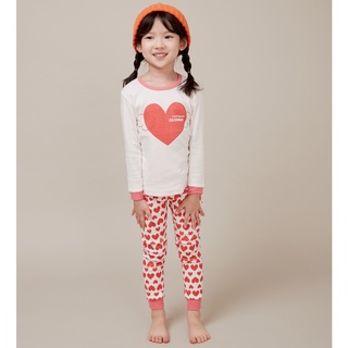 Bộ pijama dài tay bé gái Big Heart 100% cotton - Olomimi Hàn Quốc