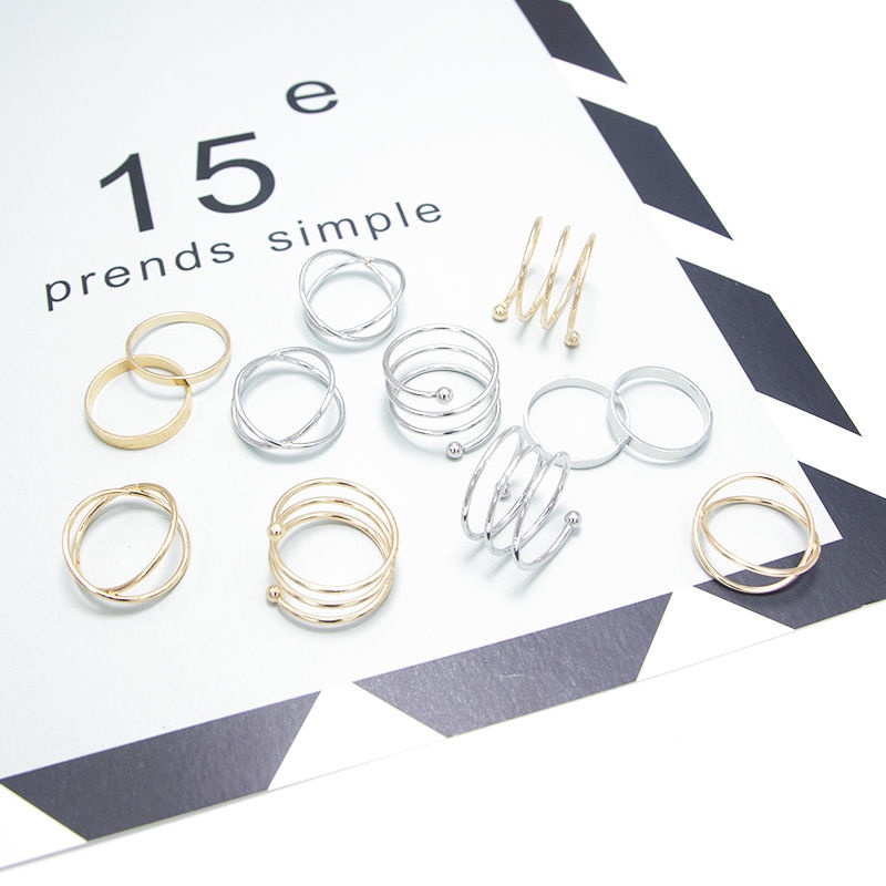 Set 6 Nhẫn Nữ Thời Trang Thiết Kế Độc Đáo Cho Cô Nàng Cá Tính Phong Cách Hàn Quốc - Hadichi