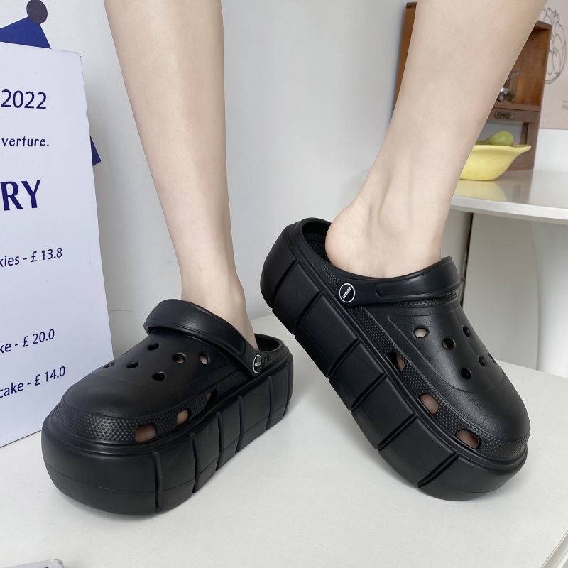 Dép Đế Dày Đục Lỗ Màu Sắc Thời Trang Đi Biển Cho Nữ