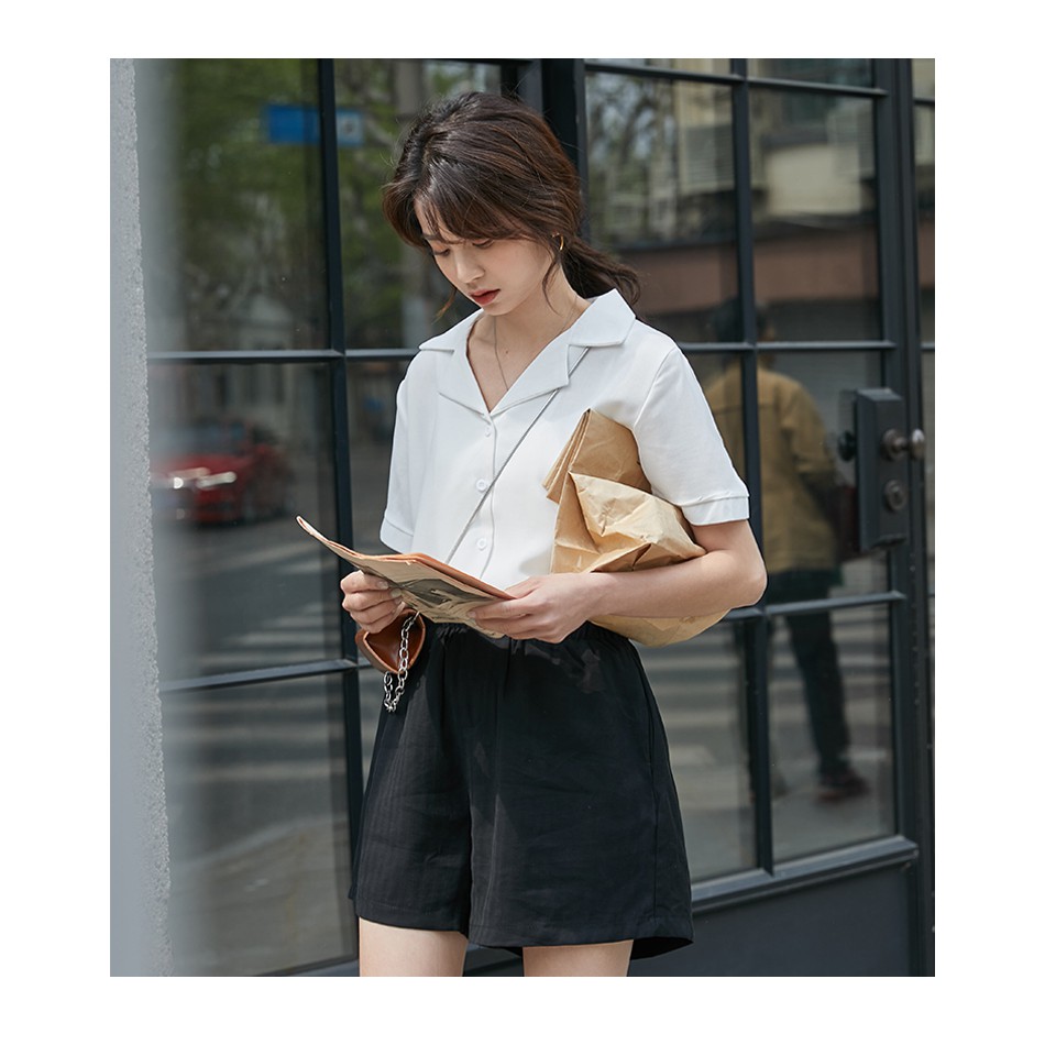 Áo Sơ Mi Nữ Tay Lửng Màu Sắc Thanh Lịch