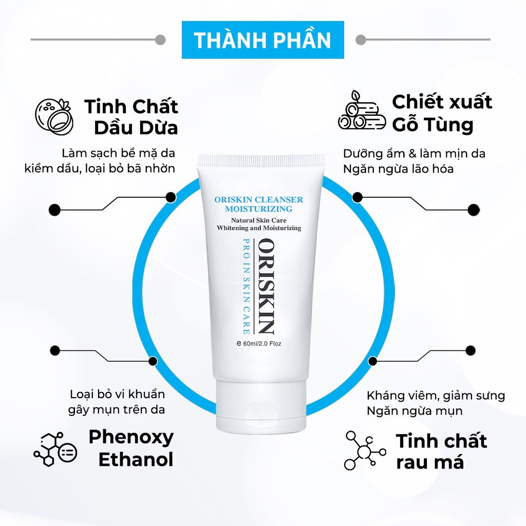 Sữa Rửa Mặt Trắng Da Oriskin Cleanser Moisturizing 100ml