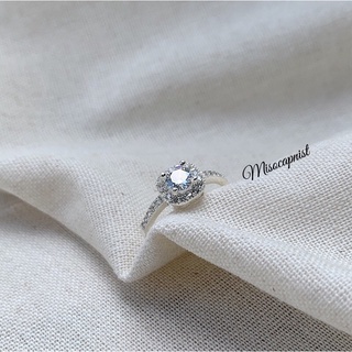 Nhẫn bạc ta ổ đá vuông mix dải đá lấp lánh ✨
