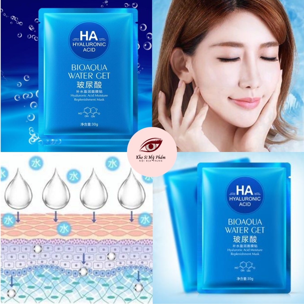 Mặt Nạ Bioaqua Water Get HA Cấp Ẩm Trắng Da