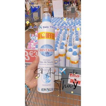 (Hàng air ✈️ đủ bill) Xịt khoáng Cristaline cho bé chai 400ml