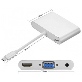 Cáp chuyển USB Type-C to HDMI / VGA + Audio