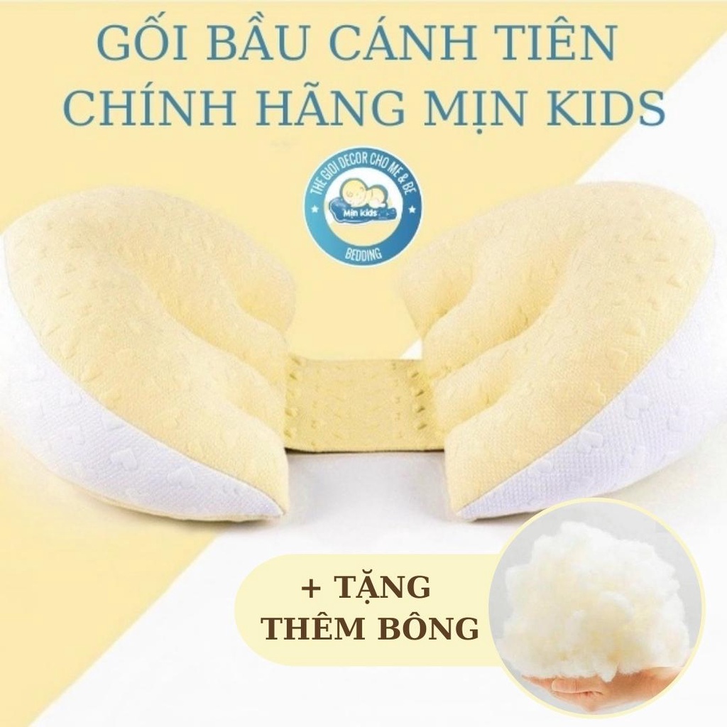 Gối Ôm Bà Bầu Cánh Tiên Chính Hãng Mịn Kids - Gối Đỡ Bụng Bầu Giảm Đau Lưng 04