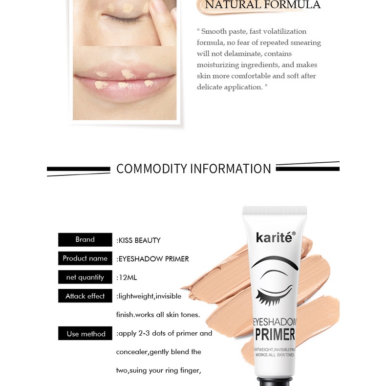 (Hàng Mới Về) Kem Lót Trang Điểm Mắt Chống Thấm Nước Và Mồ Hôi Lâu Trôi Karite | BigBuy360 - bigbuy360.vn