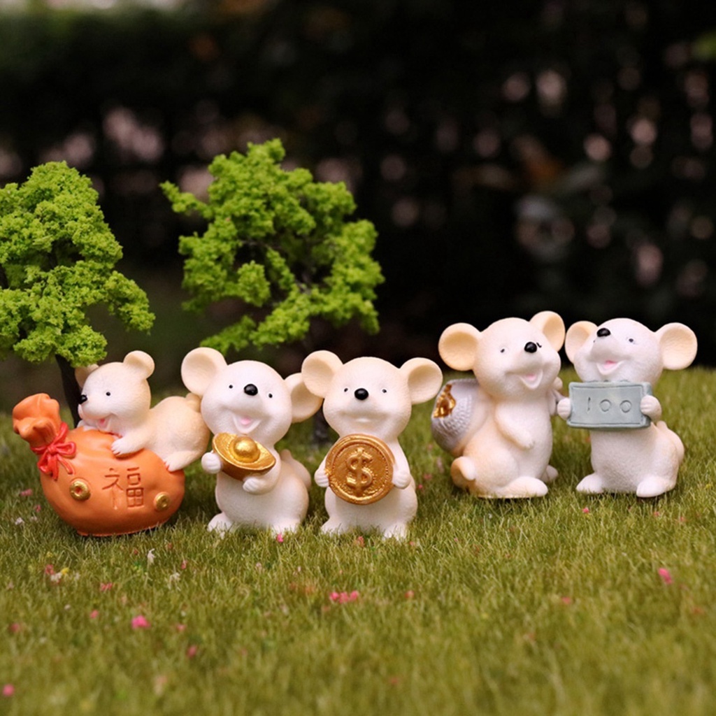 Mô hình tượng chuột thần tài làm thủ công bằng nhựa dùng trang trí nhà ở