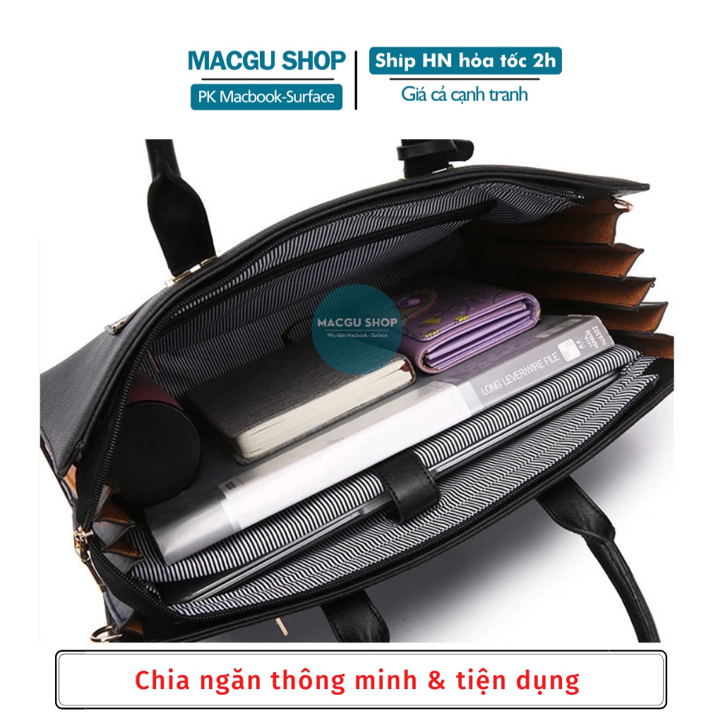 Túi xách macbook laptop cho nữ KINMAC đựng laptop thời trang, cao cấp-Túi xách laptop công sở sang trọng