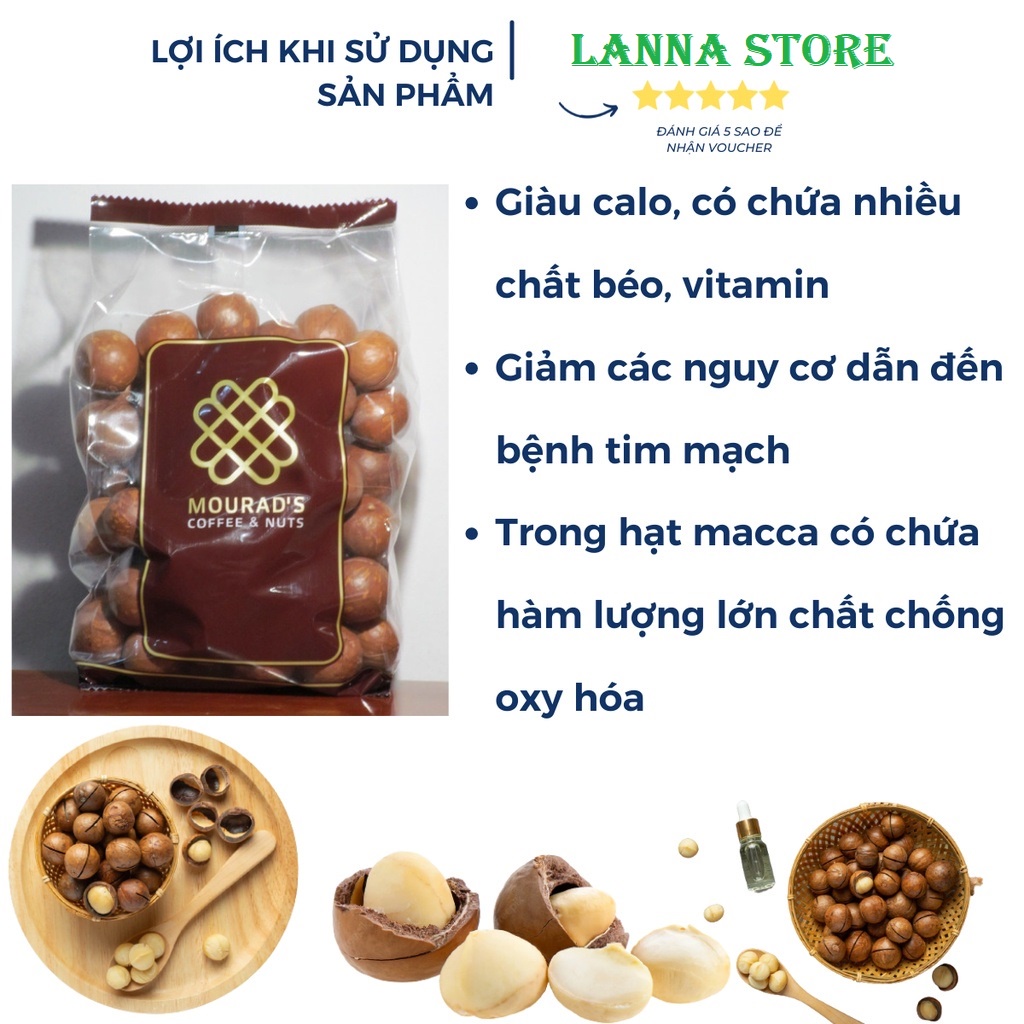 Hạt Mắc Ca macca Nguyên Vỏ Mourad's 500gr - Úc