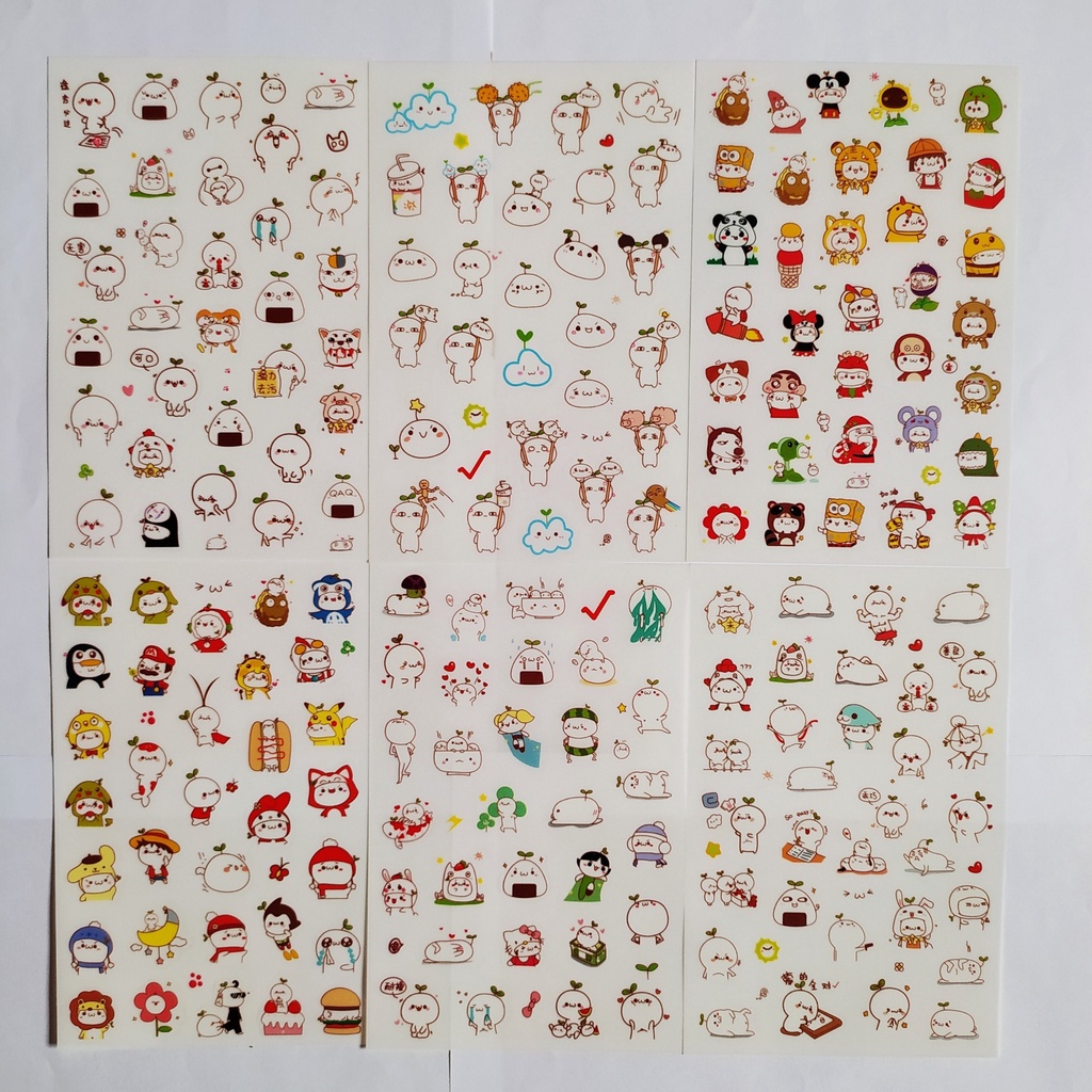 Sticker cute nhiều họa tiết hình ảnh dễ thương, nhiều mẫu chọn ngẫu nhiên