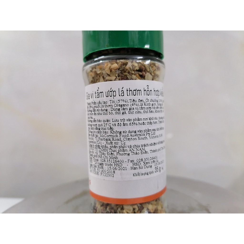 GIA VỊ TẨM ƯỚP LÁ THƠM TỔNG HỢP KIỂU Ý  MCCORMICK