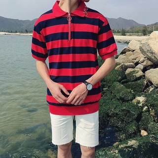 ÁO POLO SỌC PHỐI KHOEN CỔ
