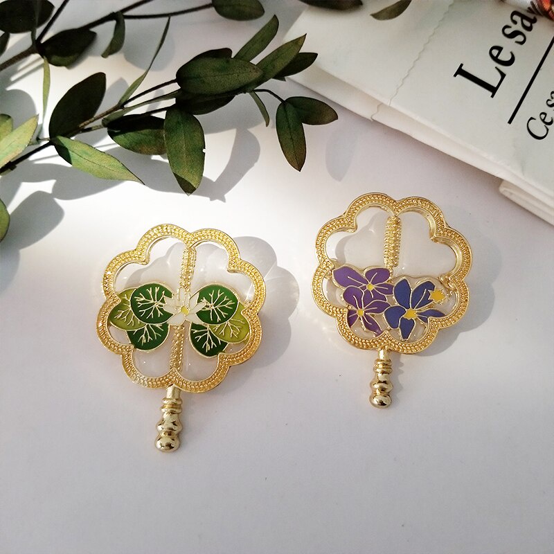 Ghim cài áo hình hoa tráng men cổ điển sành điệu dành cho nữ